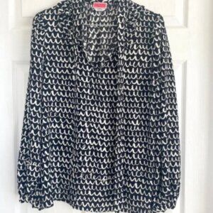 Kate Spade New York Scribble Tie Blouse Sz L NWOT